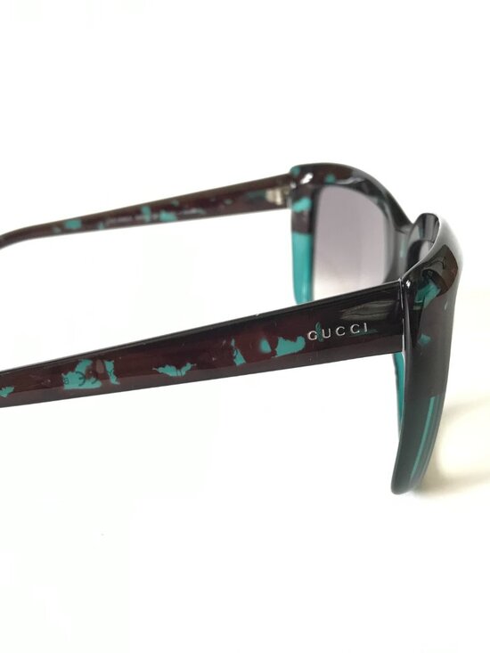 Gucci Oversized Cat Eye Sunglasses Womens Brown Turquoise GG 3585/S Gradient main image 5